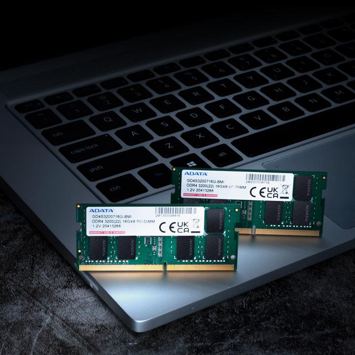 Image du produit Adata SO-DDR4 16GB 3200-22 Gold simple plateau (1 x 16GB, 3200 MHz, RAM DDR4, SO-DIMM)