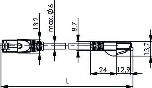 Actual product image Telegärtner Patch cable LSZH (PiMF, CAT6a, 8.50 m)