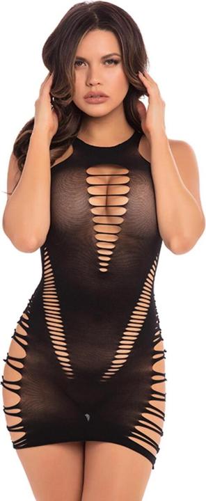 Pink Lipstick Back 2 Basixxx Hi Neck Dress Noir Os (Taille unique)