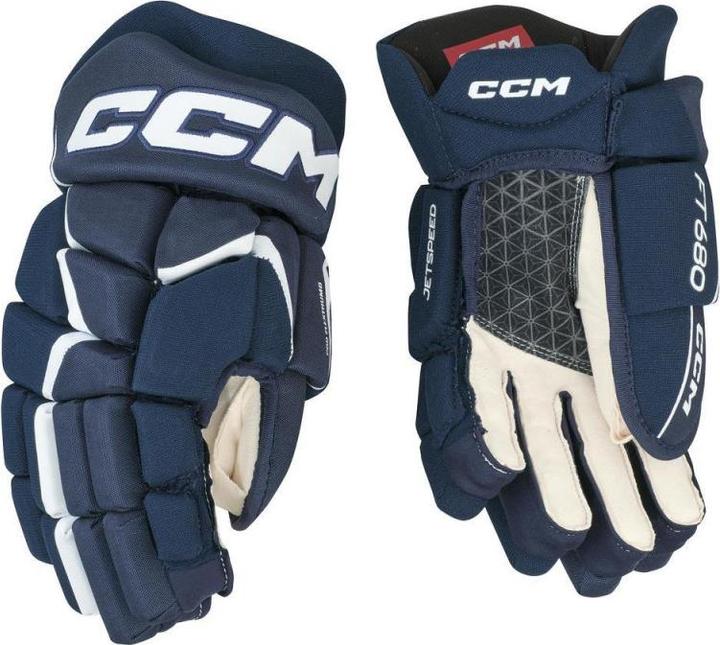 Immagine prodotto CCM Guanti da hockey JetSpeed FT680 SR (13"/33 cm, Bela/temno modra (navy)) (13)