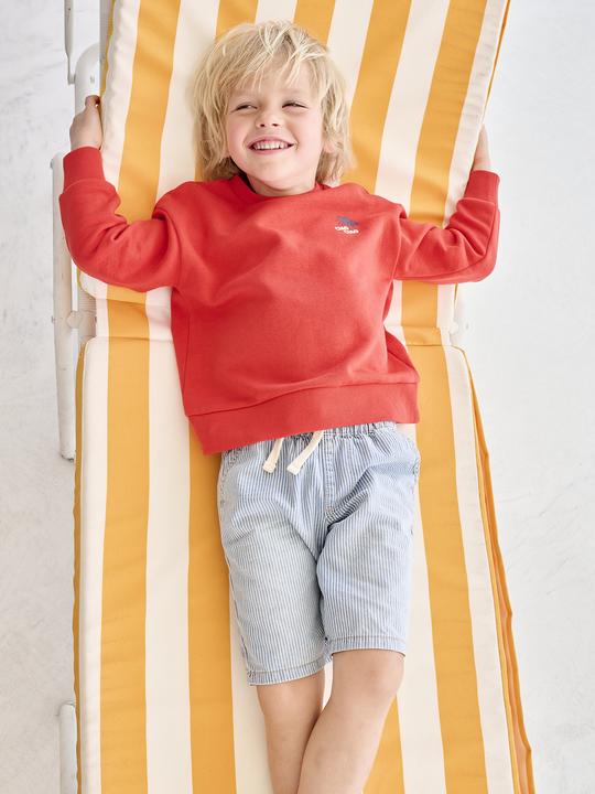 Immagine prodotto Vertbaudet Jungen Sweatshirt mit Urlaubsmotiv hinten, Recycling-Polyester (140)