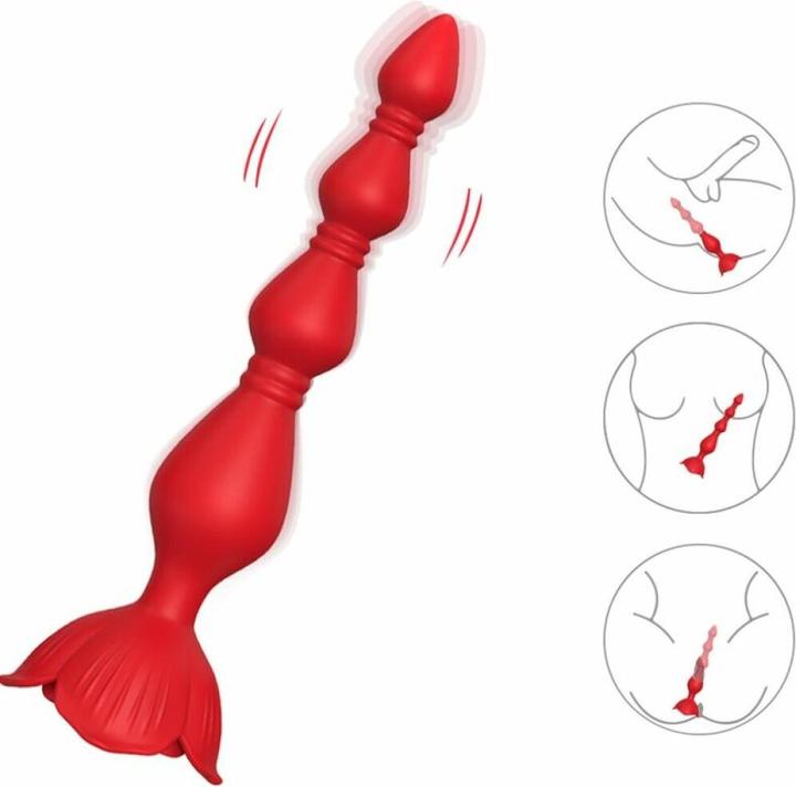 Actual product image Armony Pink Vibrator Pagoda & Anal Plug Red