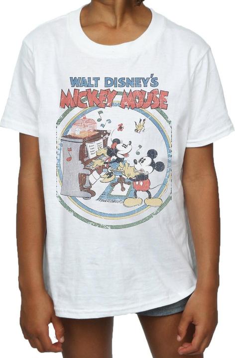 Actual product image Disney Girls Mickey Mouse Piano Cotton T-Shirt (140, 146)