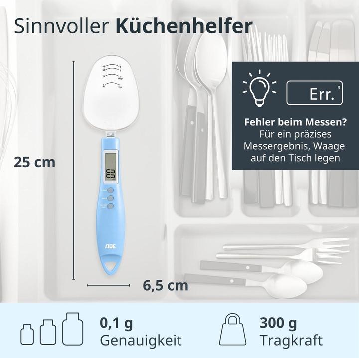 Produktbild ADE Löffelwaage Eni digital Blau, Bedienungsart