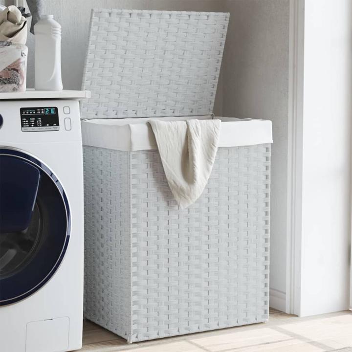 Immagine prodotto VidaXL Cesto per biancheria con coperchio Bianco 46x33x60 cm Poly