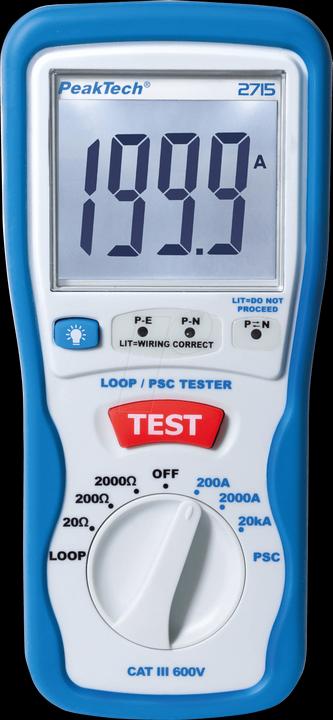 Actual product image Peaktech P 2715 Digital LOOP/PSC loop current meter (CAT III 600V)