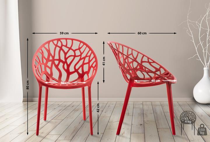 Produktbild CLP 4er Set Stuhl Hope, rot