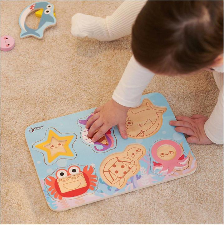 Immagine prodotto Classic World Puzzle di legno con animali marini, 13 pezzi. (13 pezzi)