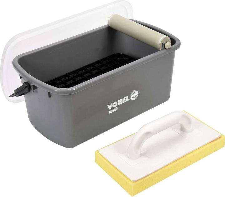 Actual product image Toya Vorel professional tile washing set 10 litres, 4 pieces with roller attachment, wash board, bucket (25 cm)