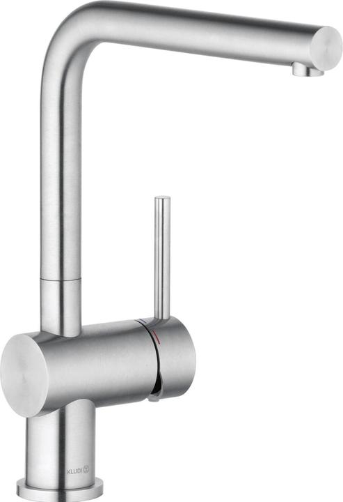 Kludi L-STEEL single-lever kitchen tap with swivelling spout