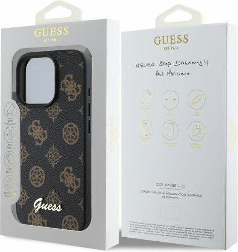 Immagine prodotto Guess GUHMP16LPGPYSK iPhone 16 Pro nero HC MagSafe PU Peony Script (Apple iPhone 16 Pro)
