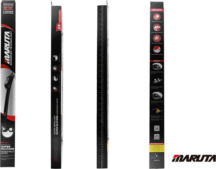 Actual product image Maruta Windscreen wiper SET 700 mm / 650 mm for windscreen, aero-dynamic optimised wiper blades made of wa