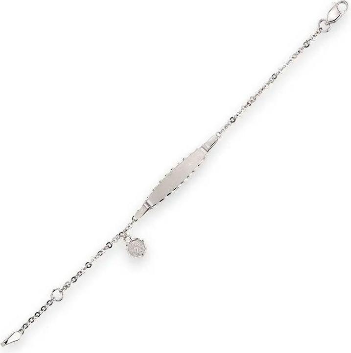 JGZ ID-Bracelet Schutzengel mit Gravur (14 cm, 18 Karat Weissgold 750)