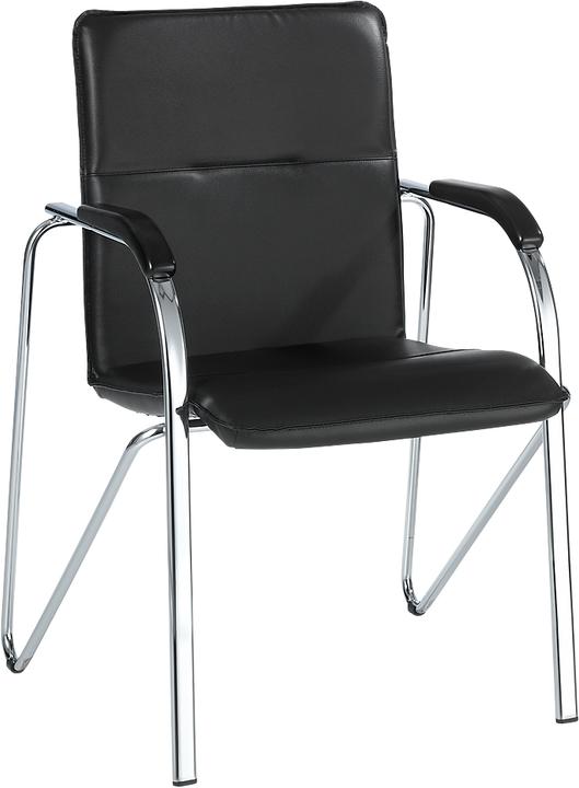 Immagine prodotto Nowy Styl Sedia per visitatori Samba, impilabile, struttura a 4 gambe, similpelle, inclusi cuscinetti per lo