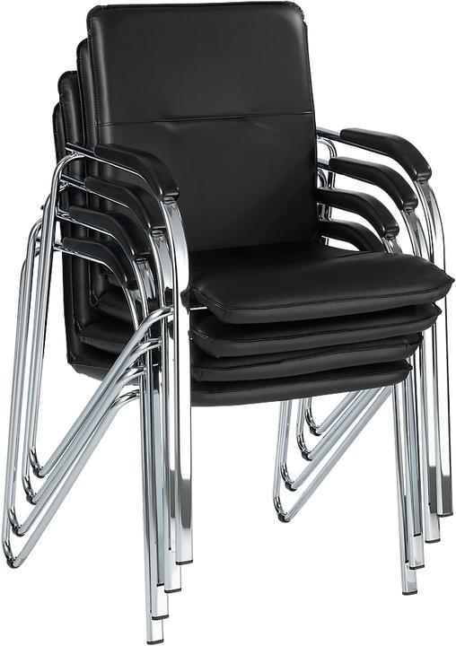 Immagine prodotto Nowy Styl Sedia per visitatori Samba, impilabile, struttura a 4 gambe, similpelle, inclusi cuscinetti per lo