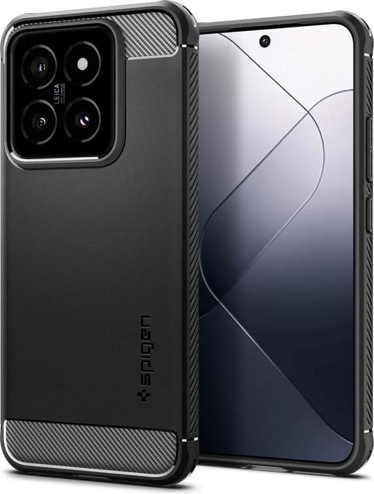 Actual product image Spigen Rugged Armor Xiaomi 14 czarny/matte black ACS07422 (Xiaomi 14)