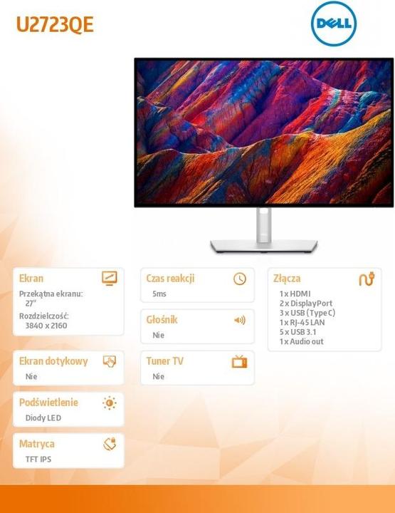 Productafbeelding Dell UltraSharp U2723QE (3840 x 2160 Pixels, 27")