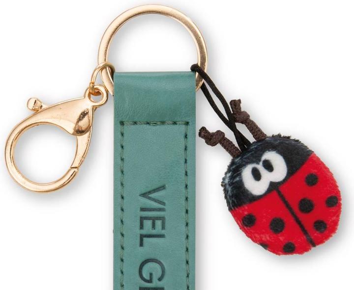 Produktbild Magni NICI Schlüsselanhänger Viel Glück! Kunstlederband mit Marienkäfer grün 10cm