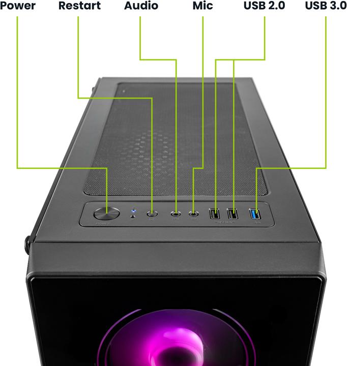Produktbild Megaport Gaming Komplett PC AMD Ryzen 5 3600 - Nvidia GeForce GTX1660 Super
