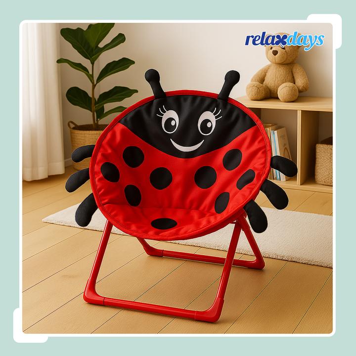 Actual product image Relaxdays Foldable Kids Moon Chair, Camping Seat (Child armchair)