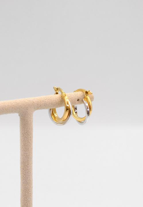 Actual product image Muau Creoles (750, White gold, 18 K yellow gold)