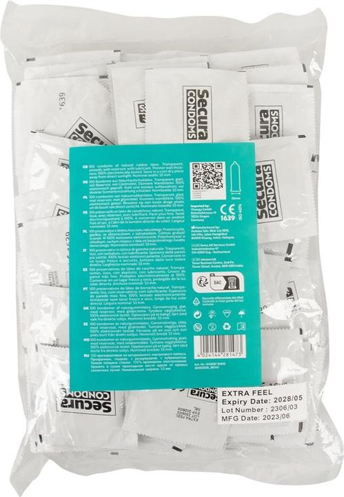 Actual product image Secura Extra Feel 100pcs Bag (100 pcs.)