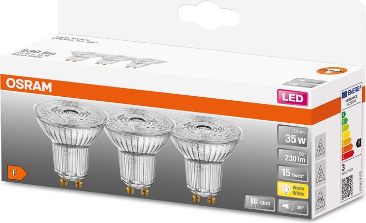 Produktbild Osram Led Star Par16 (GU10, 2.60 W, 690 lm, 3 x, F)