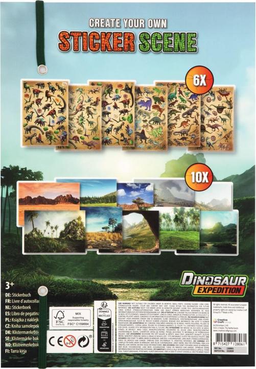 Image du produit Grafix Livre d'autocollants Dino
