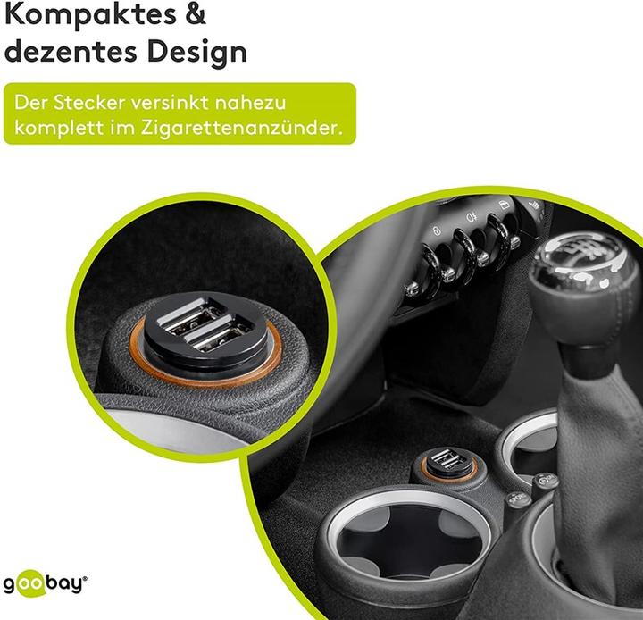 Image du produit Goobay Chargeur de voiture USB double 3,1A