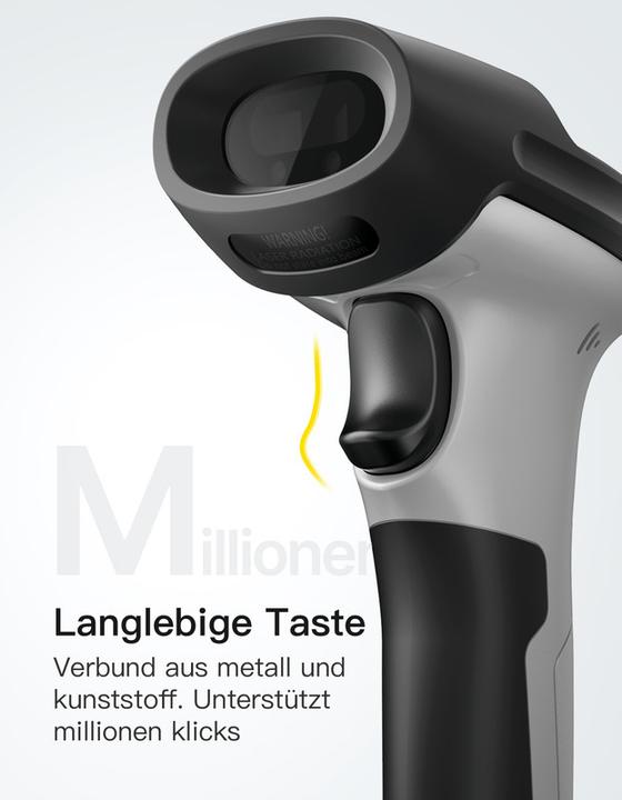 Actual product image Inateck Barcodescanner 72 gray (BCST-72 gray) (2D barcodes, 1D barcodes)