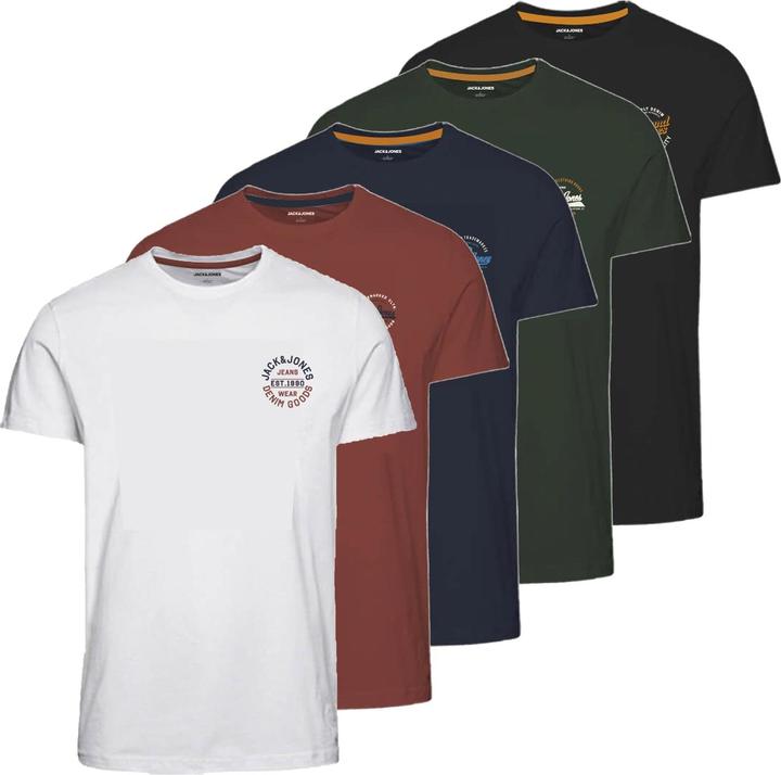 Produktbild Jack & Jones JJMIKK TEE SS CREW NECK 5PK - 12248218 (S)