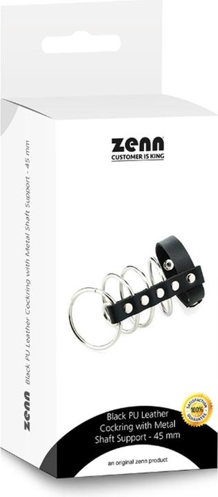 Image du produit Zenn Anneau de cheville en cuir PU noir avec support métallique (4.50 cm)