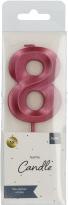 Produktbild Folat Kerze Glamour Nummer 8 Rot Metallic (1 Stk.)