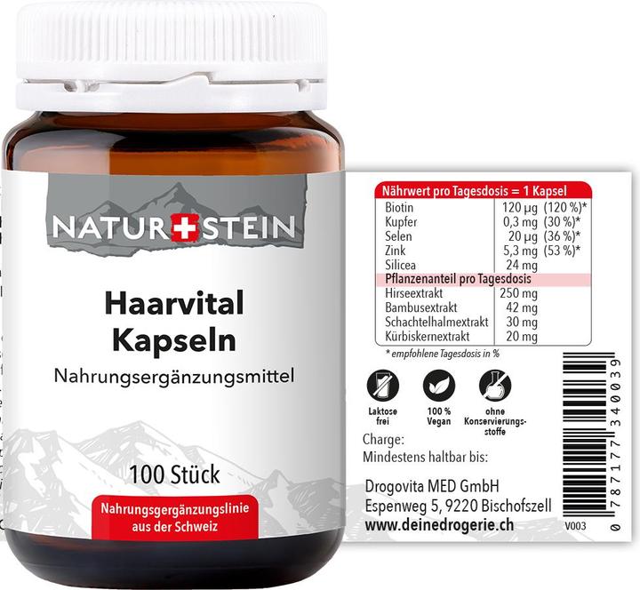 Image du produit Naturstein Vital pour les cheveux (100 pièce(s), Capsules, 151 g)