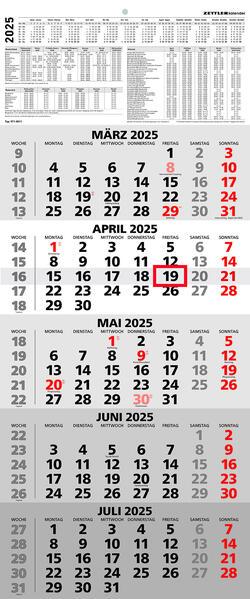 Produktbild 5-Monatskalender 2025 - Büro-Kalender 3 (Deutsch)