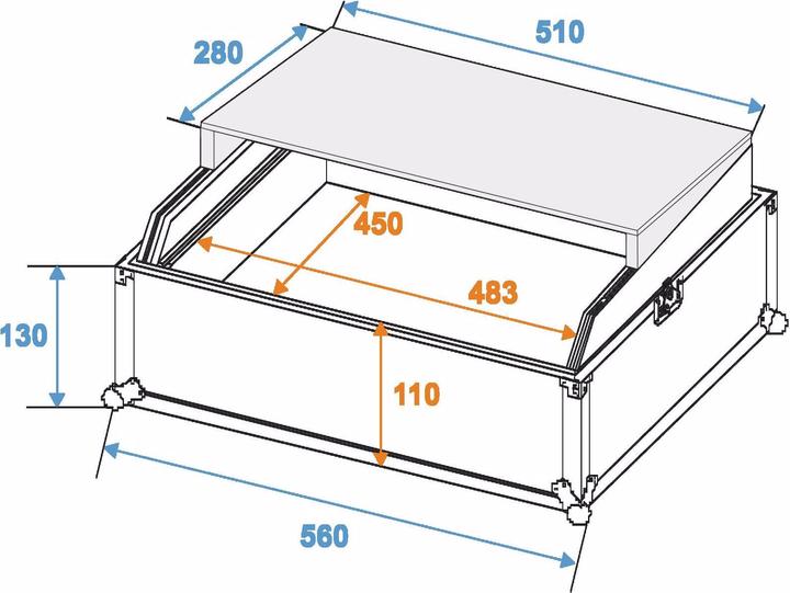 Actual product image Roadinger Mixer Case LS-19 CD Case (L x W x H) 490 x 560 x 280 mm (Accessories)