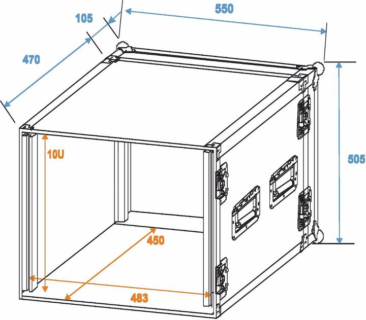 Image du produit Roadinger PR-2 Rack 19 pouces 10 UH bois incl. poignée (Boîtier 19)
