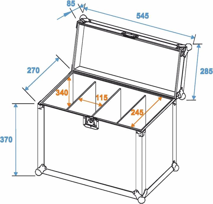 Produktbild Roadinger EC-SL4M Gerätekoffer (L x B x H) 285 x 525 x 445 mm (Zubehör)