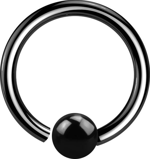 Immagine prodotto Star Piercing Anello di chiusura micro nero con pallina fissata su un lato (senza ottone, Acciaio chirurgico 316L)