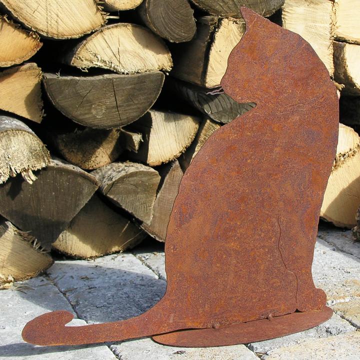 Actual product image Badeko H.G. 0947-3 metal cat Tom, sitting 30 x 30 cm, rust-coloured (30 x 30 cm)
