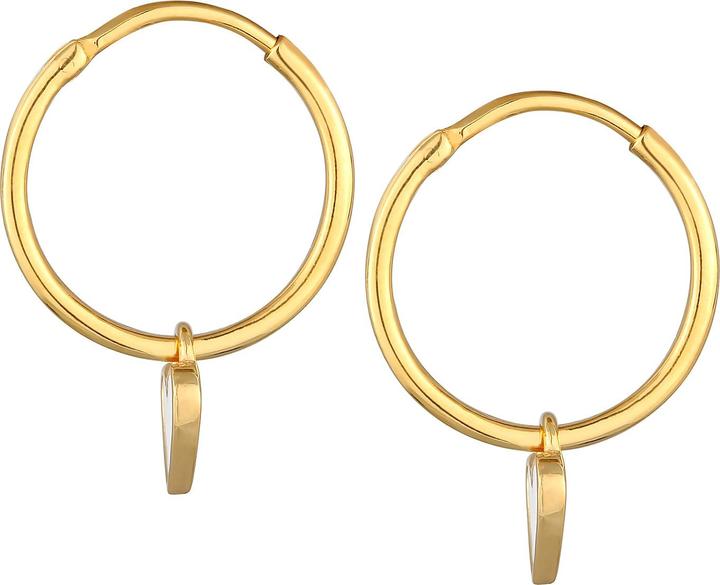 Immagine prodotto Elli Orecchini Creoles Hanger Cuori Smalto Argento 925 (Nessuna pietra preziosa, Smalto, Argento 925)
