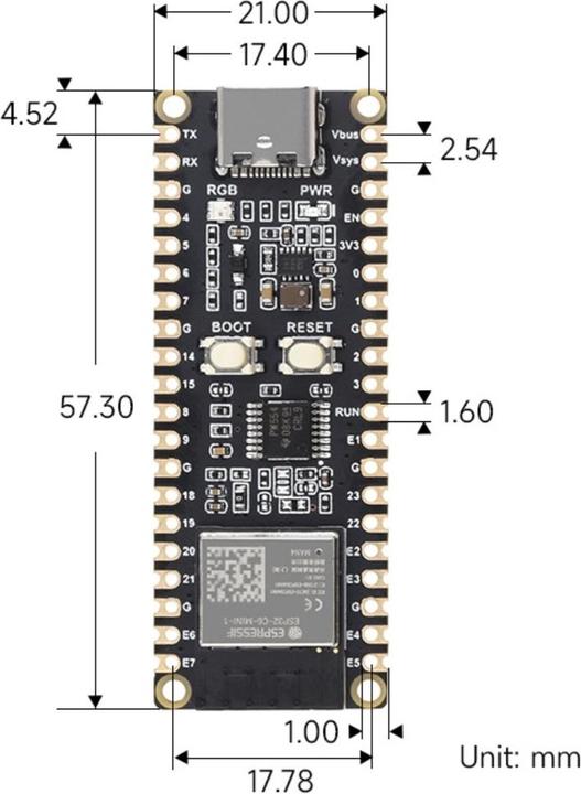 Image du produit WaveShare Carte de développement ESP32-C6 Pico Mini