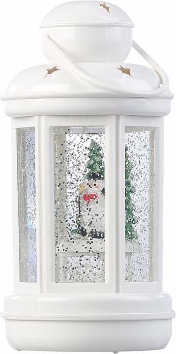 Image du produit Infactory Lanterne LED avec tourbillon de neige et bonhomme de neige décoratif (1 x)