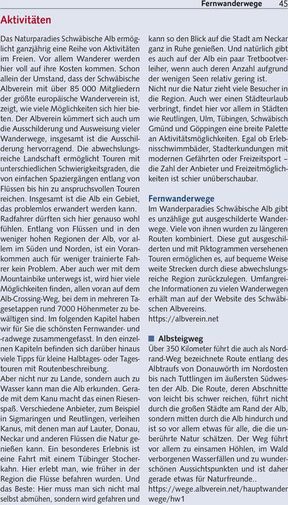 Nutritional values and ingredients Reiseführer Schwäbische Alb (German, Marcus Bingel, Lars Dörenmeier, 2024)