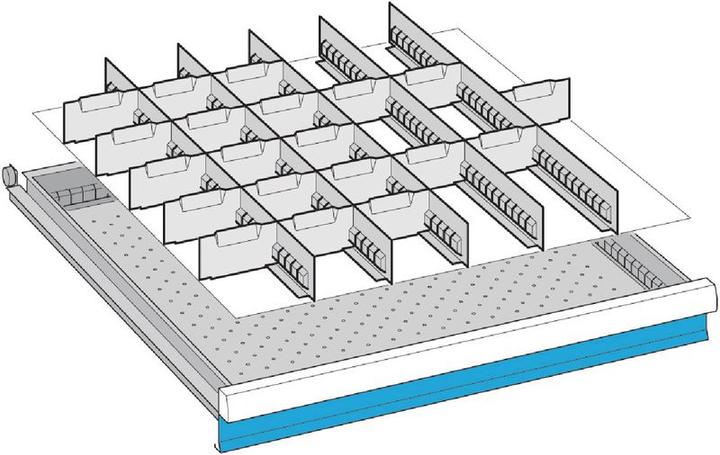 Image du produit Lista Kit de matériel de subdivision pour tiroirs