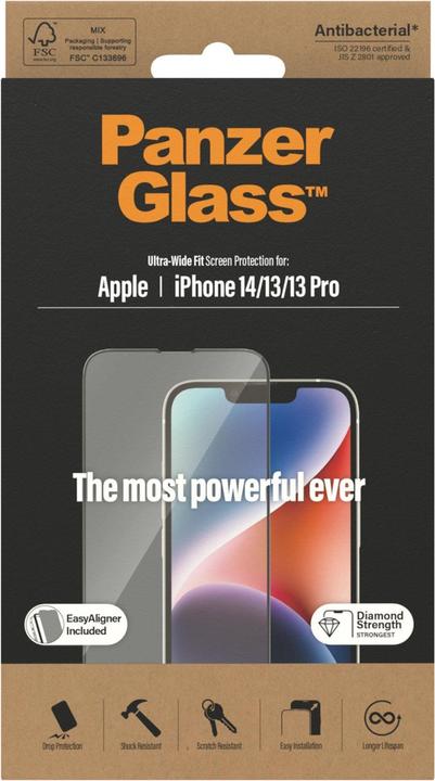 Actual product image PanzerGlass Ultra-Wide Fit (1 Piece, Apple iPhone 13, Apple iPhone 14, Apple iPhone 13 Pro)