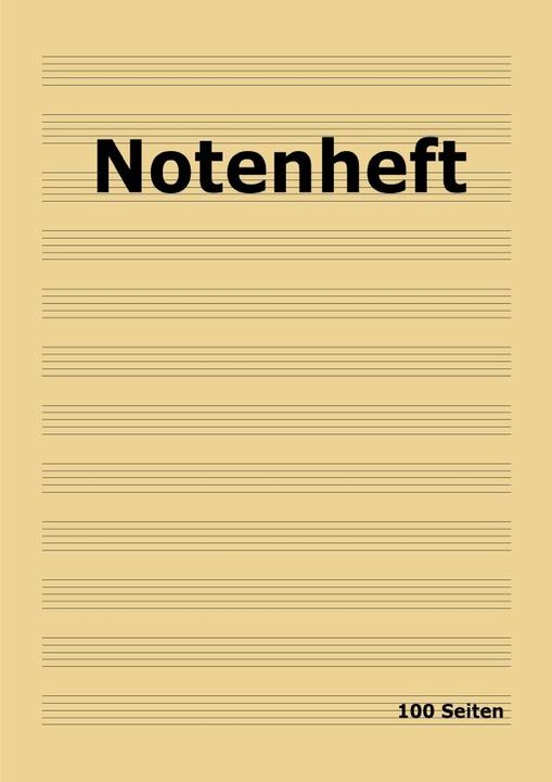 Produktbild Notenheft: DIN A4 Notenlinienheft | 100 Seiten mit 12 Notenzeilen / Systeme pro Blatt | Papier 90g/m (A4, Harter Einband)