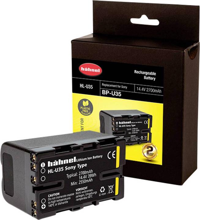 Actual product image Hähnel HL-U35 camera battery replaces original battery (camera) BP-U35 14.4 V 2700 mAh (Rechargeable battery)