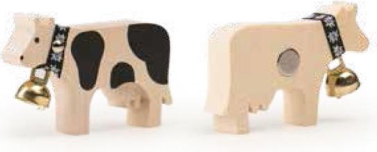Immagine prodotto Trauffer Magnete Deco in mucca nero, 6,5x4,5 cm, fatto a mano (1 x)