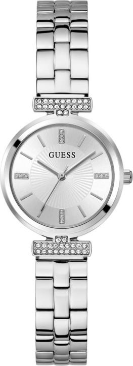 Guess P SLV CS W/ CRYS / SUN SLV DL / P SLV BRCT Armbanduhr (Uhr mit Schmuckstein, 28 mm)